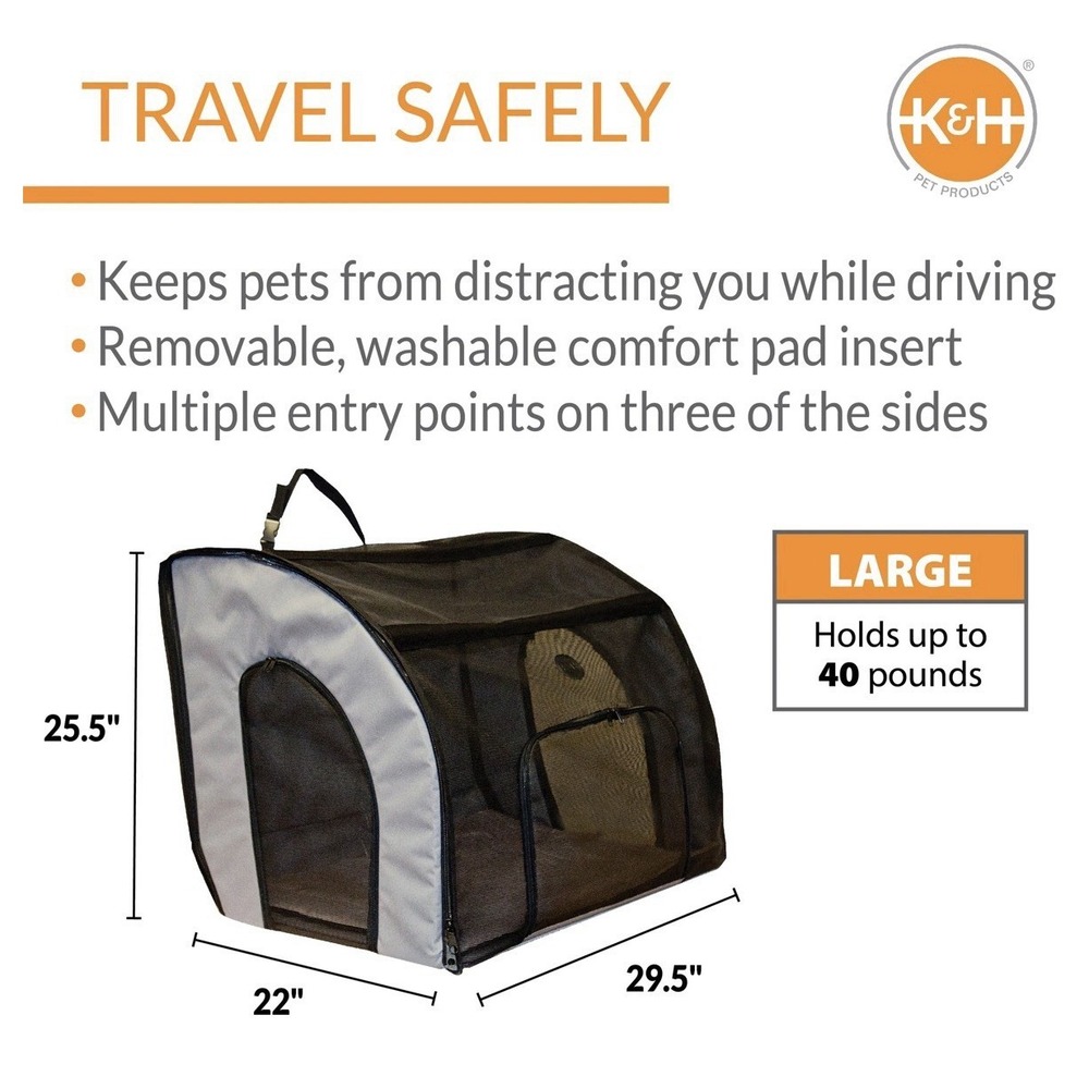 K&H Pet Products Enclosed Large Dog Car Seat, Travel Safety Carrier, Dog Travel - Picture 8 of 8